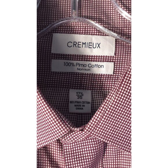 Cremieux Micro Gingham Check Button Down Dress Shirt 100% Pima Cotton Non Iron B - Picture 2 of 6
